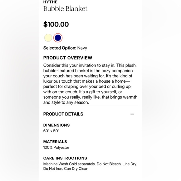 Hythe Bubble Blanket - Navy - Picture 6 of 6